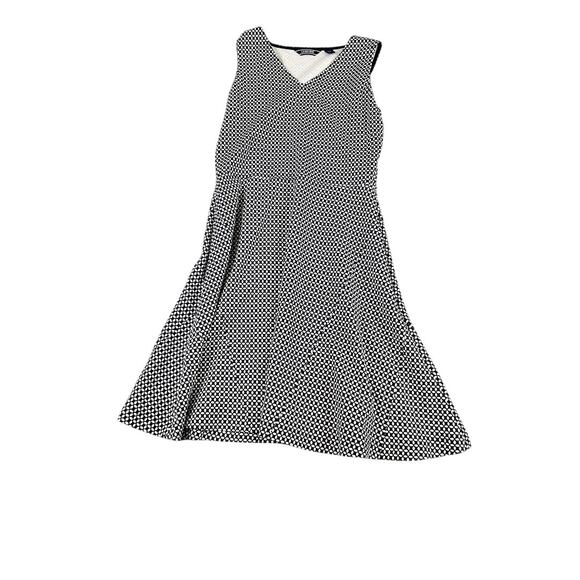 Lands' End Women's Black White Polka Dot Sleeveless Dress XS A-Line * - Picture 1 of 8